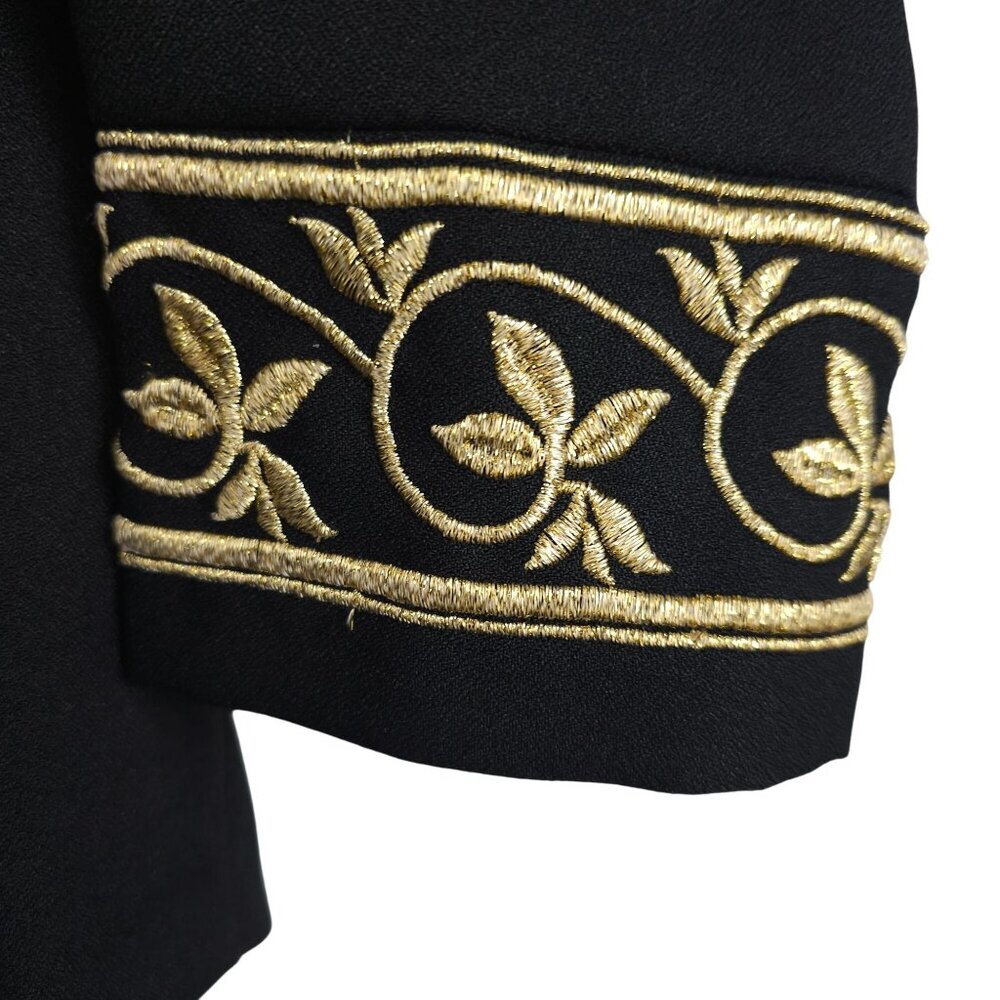 Helene Blake Blazer Jacket Women 14 Black Gold‎ Elegant Office Business Workwear - Picture 5 of 12